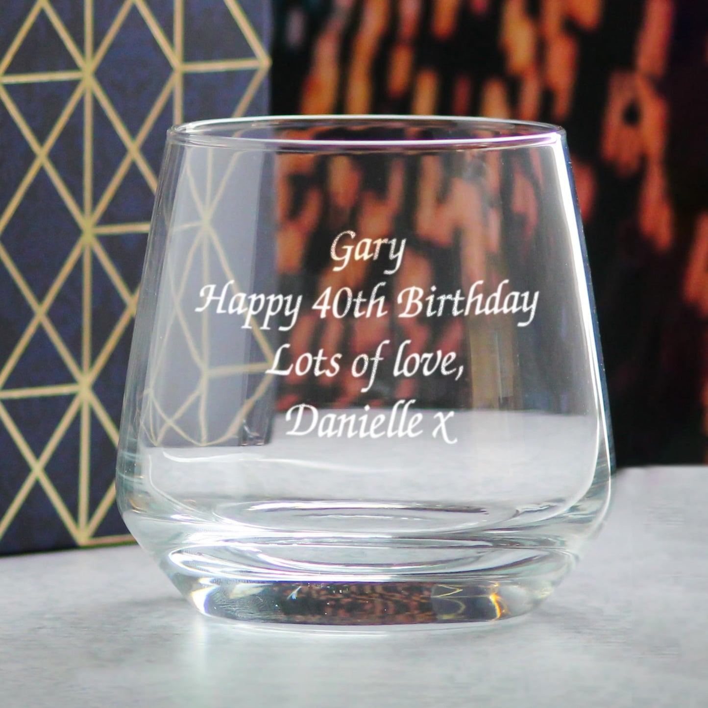 Personalised Engraved 345ml Tallo Whiskey Glass, Personalise with A Message for Any Occasion, Stylize with a Variety of Fonts, Gift Box Included, Laser Engraved, Birthday Wedding Usher Gift