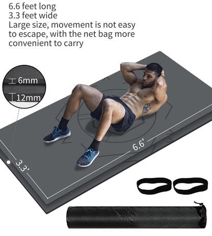 LaiEr Yoga Mat Extra Size TPE Exercise Mat for Men Non Slip Mat for Workout, Fitness, Gym, Pilates, Sit-Ups, Stretching with Carrying Bag & Strap (200cmX100cmX6mm)