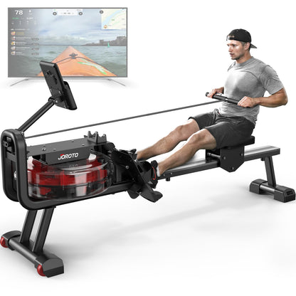 JOROTO MR23 Rowing Machines for Home Gym Foldable Rower Machine 300 LBS Weight Capacity with Bluetooth Function, Ipad Holder