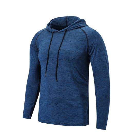 HUAKANG Mens Running Tops Long Sleeve T-Shirt Gym Tops for Men Sport Fitness Workout Hoddies Jogging Sweatshirt Pullover Casual Tee Comfortable and Breathable Gym Clothes(1608 Navy M)