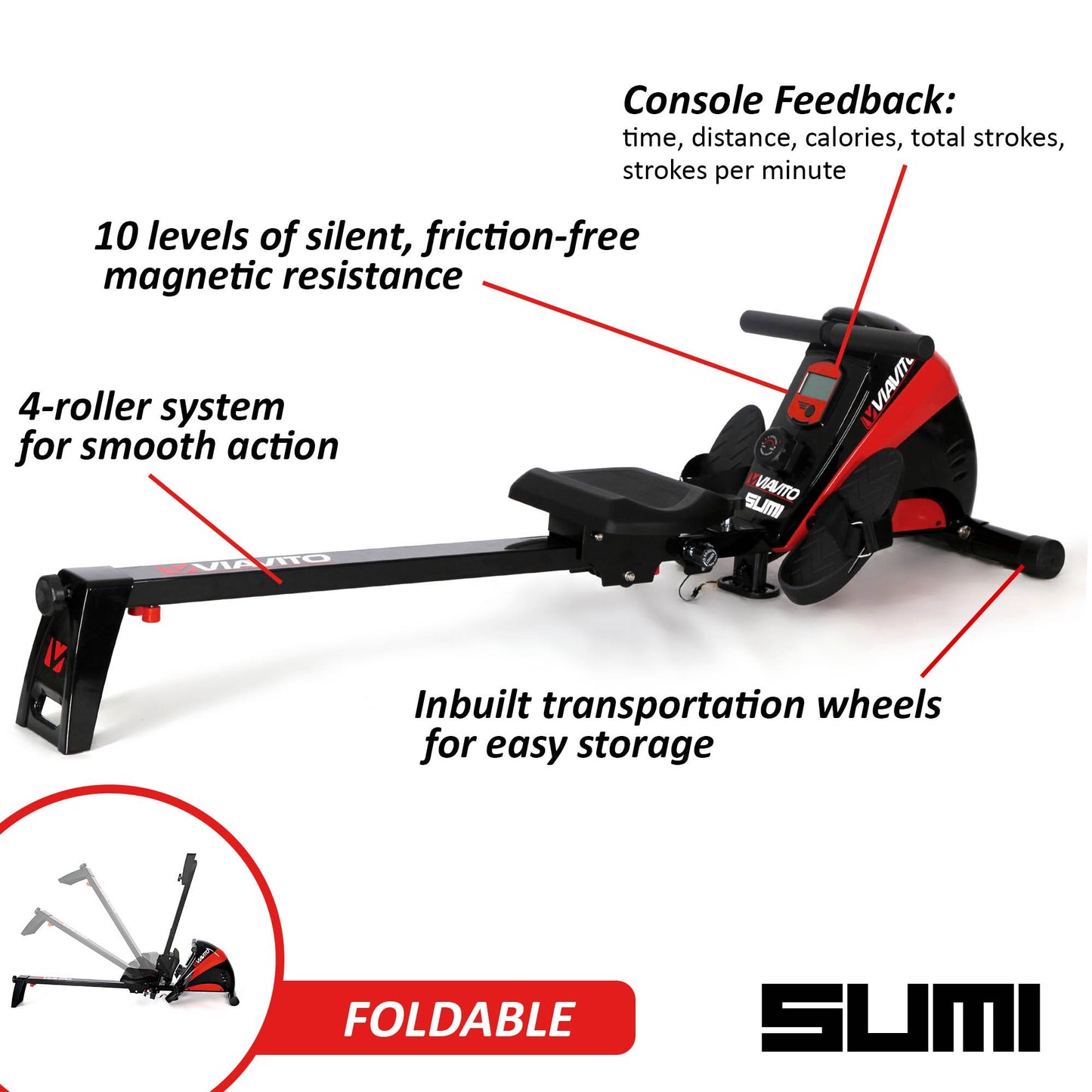 - VIAVITO Sumi Folding Rowing Machine -