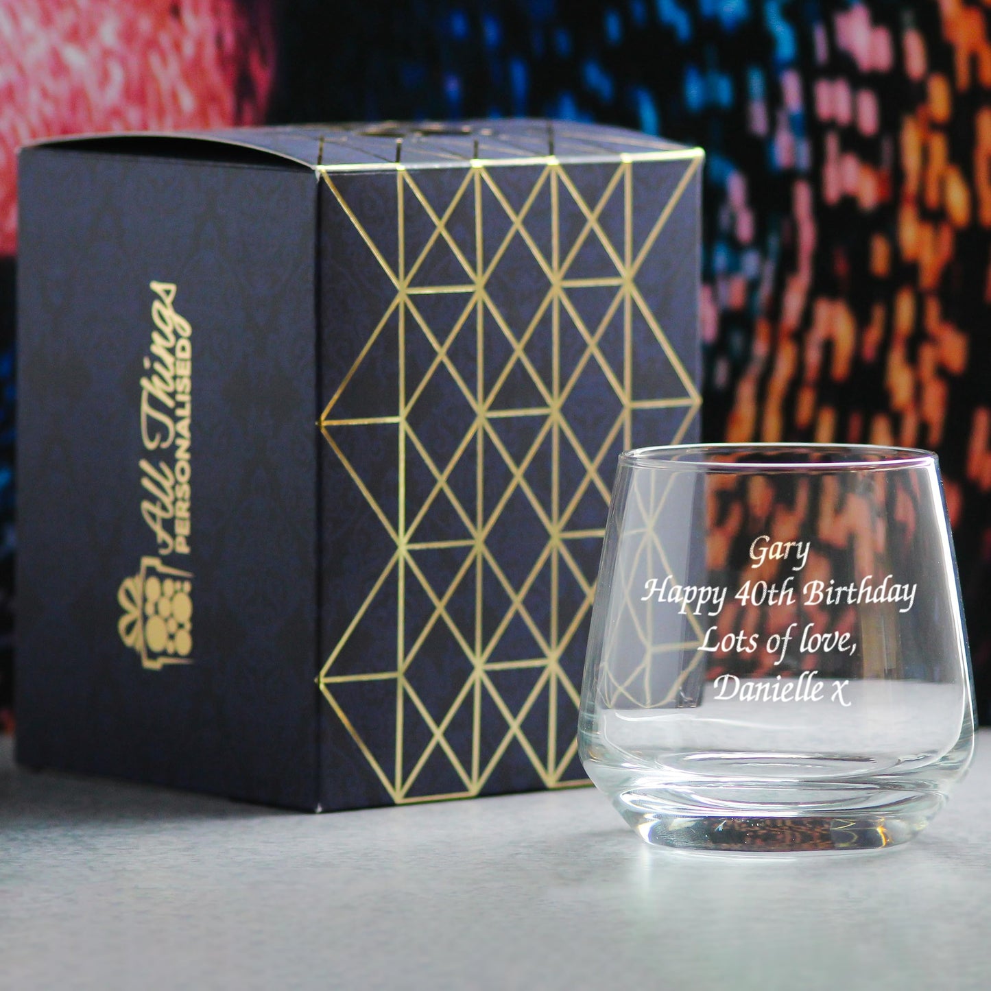 Personalised Engraved 345ml Tallo Whiskey Glass, Personalise with A Message for Any Occasion, Stylize with a Variety of Fonts, Gift Box Included, Laser Engraved, Birthday Wedding Usher Gift