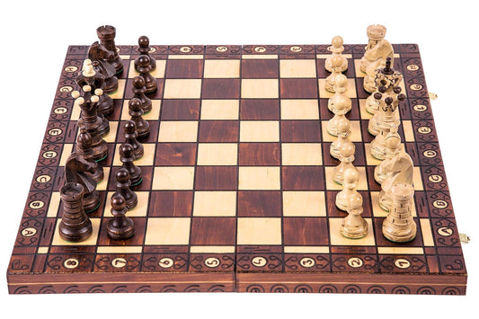 SQUARE - Wooden Chess Set AMBASADOR - 52 x 52 cm (20.47 x 20. 47 in) - Chessboard & Chess Pieces