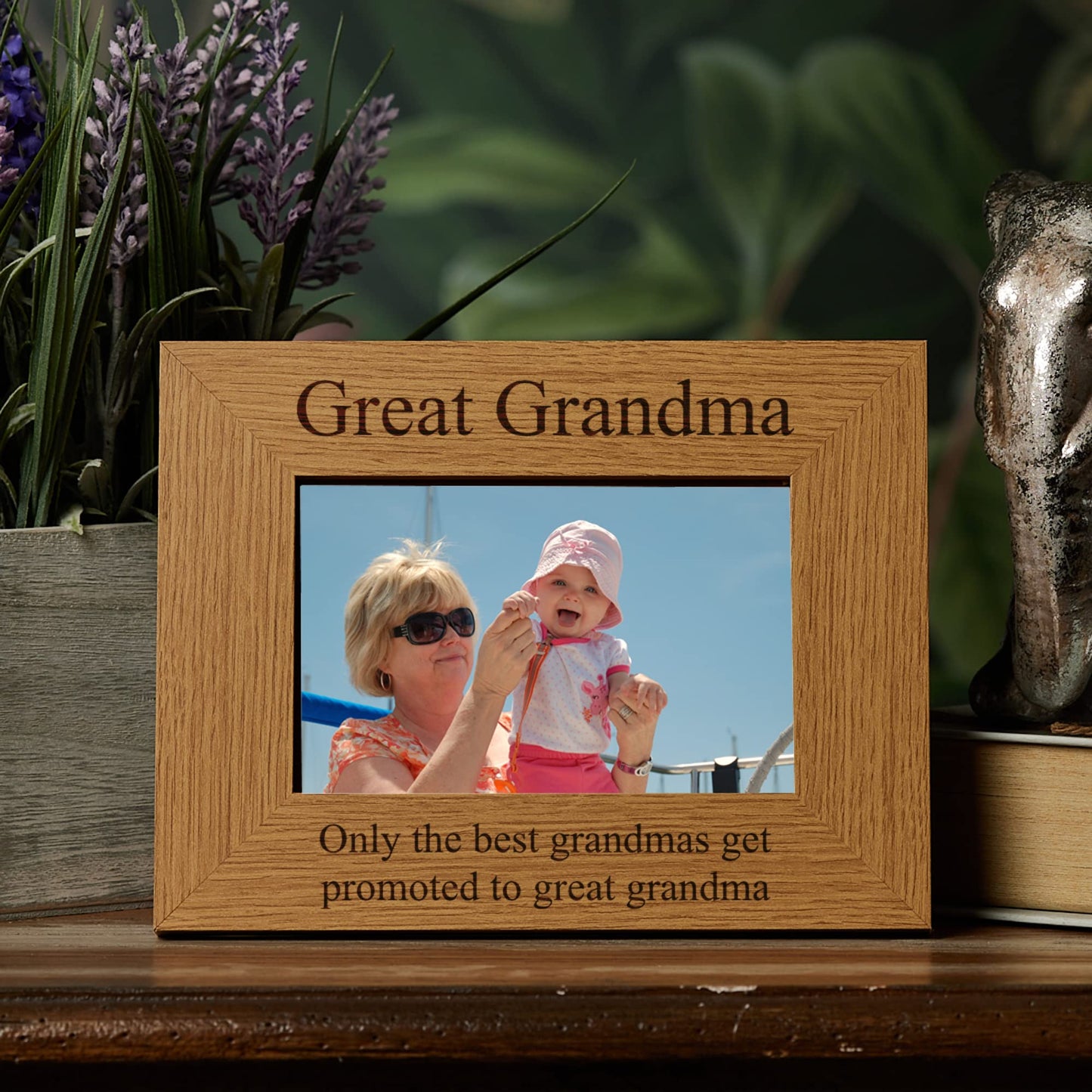 Personalised Wooden Photo Frame Laser Engraved Any Date Any Name Any Text 5 x 7 Inch Portrait or Landscape