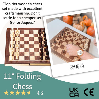 Jaques of London Wooden Chess Set | Folding Chess Board & Pieces | Chess Set for Adults | Luxury Traditional Games for Adults and Kids | Since 1795