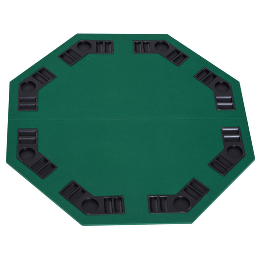 HOMCOM 1.2m/48 Inches Foldable Poker Table Top 8 Players Blackjack Tables Casino Chip Trays