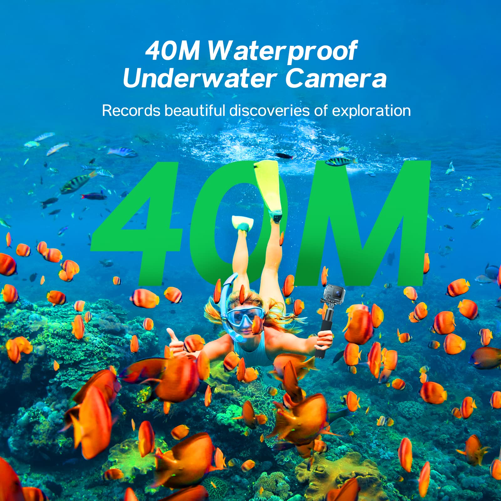 Surfola 4K 30fps Action Camera SF230, 131ft Waterproof Underwater Came –  Top Dad