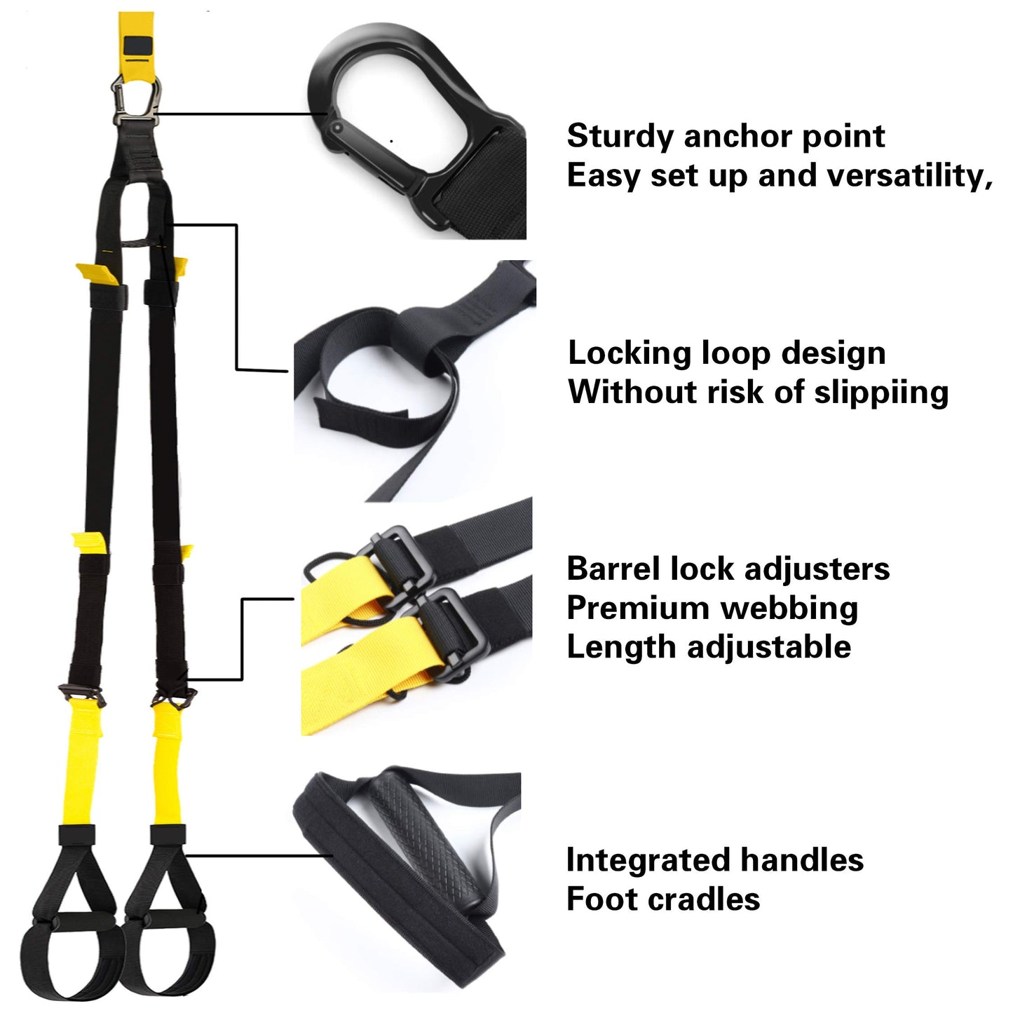 Pull Up Bar For Doorway - Pullupbar With Enhanced Smart Hook Angled Grip Home Gym Exercise Equipment with Training Straps Set