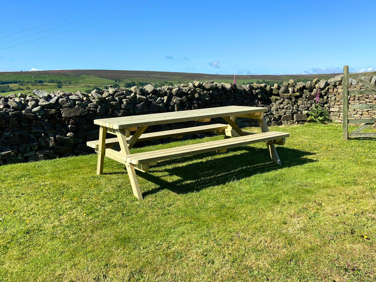 MG Timber A-Frame Heavy Duty Wooden Picnic Tables (4ft Length, Standard Edges)