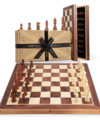 Jaques of London Wooden Chess Set | Folding Chess Board & Pieces | Chess Set for Adults | Luxury Traditional Games for Adults and Kids | Since 1795