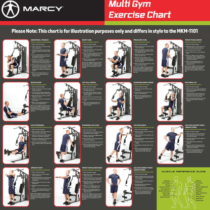 Marcy Club MKM-1101 Home Multi Gym 54 kg Stack - Black, One Size